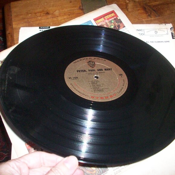 Vintage 1962 Peter Paul and Mary WS 1449 & In The Wind USA 2pc Vinyl Record LP - Picture 10 of 12